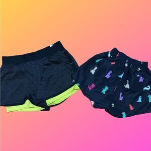 Big Kids Navy and Black Dinosaur Print Shorts